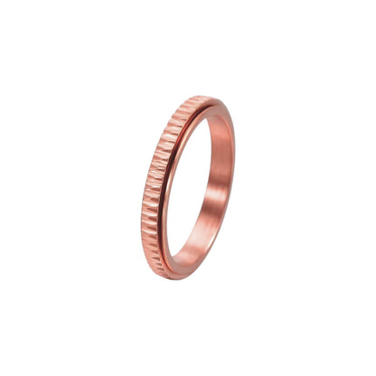 Vielring - Dünner Gerillter Anti-Stress-Ring – Edelstahl - Roségold / 49 | ø15.6