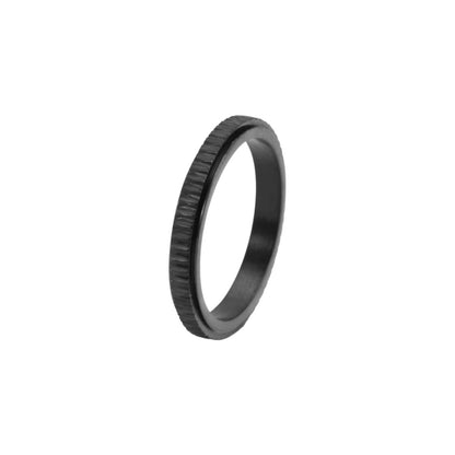 Vielring - Dünner Gerillter Anti-Stress-Ring – Edelstahl - Schwarz / 49 | ø15.6