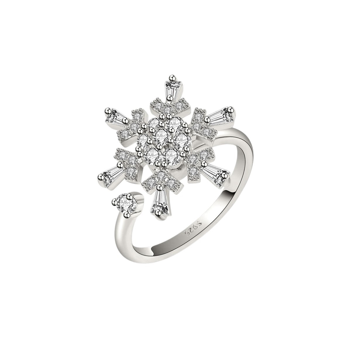 Vielring - Schnellflocken Zirkonia Anti-Stress-Ring – 925 Silber - Silber