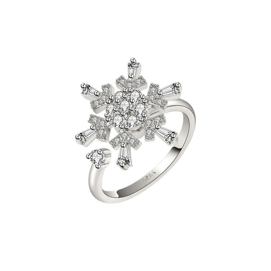 Vielring - Schnellflocken Zirkonia Anti-Stress-Ring – 925 Silber - Silber