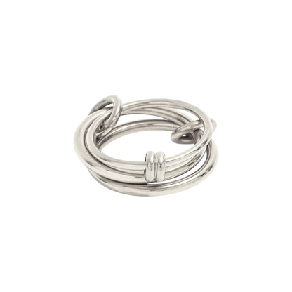 Vielring - Dreifacher Ineinandergreifender Anti-Stress-Ring – Edelstahl - Silber / 49 | ø15.6