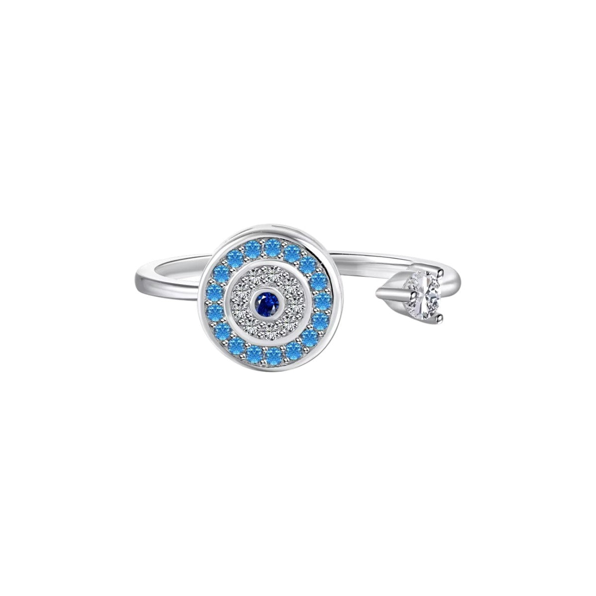 Vielring - Teufelsauge Zirkonia Anti-Stress-Ring – 925 Silber - Silber