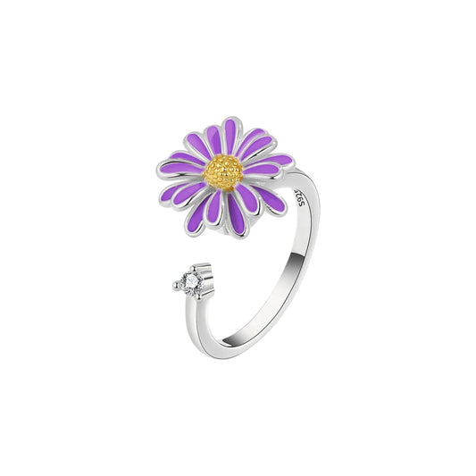 Vielring - Sonnenblumen Anti-Stress-Ring – 925 Silber - Silber