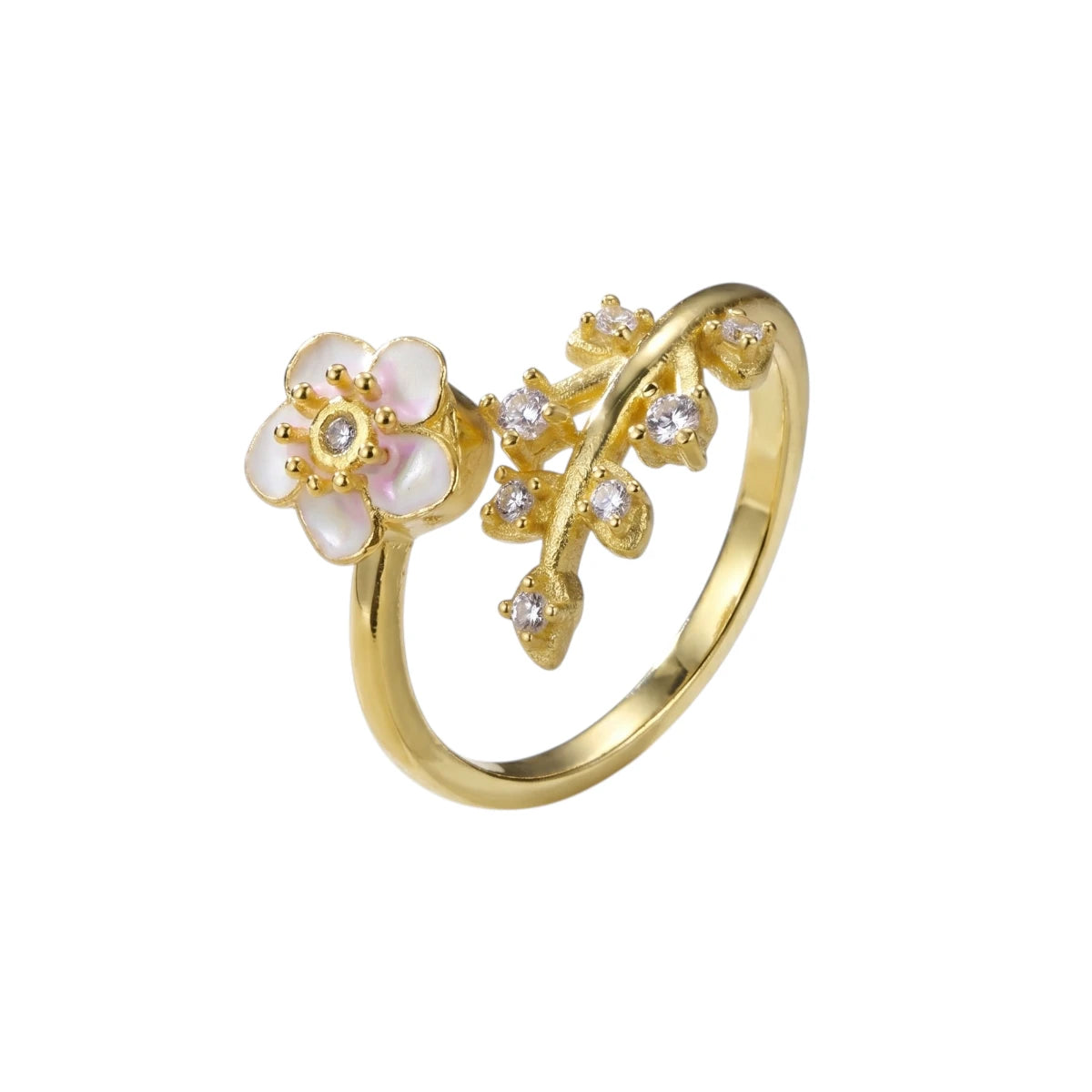 Blüten Zirkonia Anti-Stress-Ring – 925 Silber