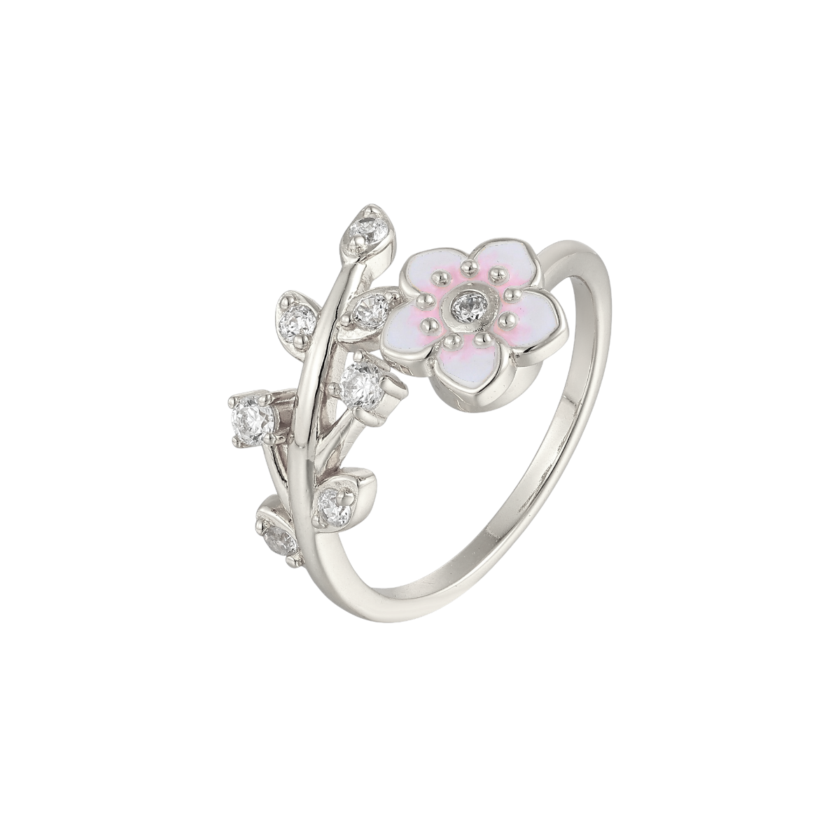 Blüten Zirkonia Anti-Stress-Ring – 925 Silber