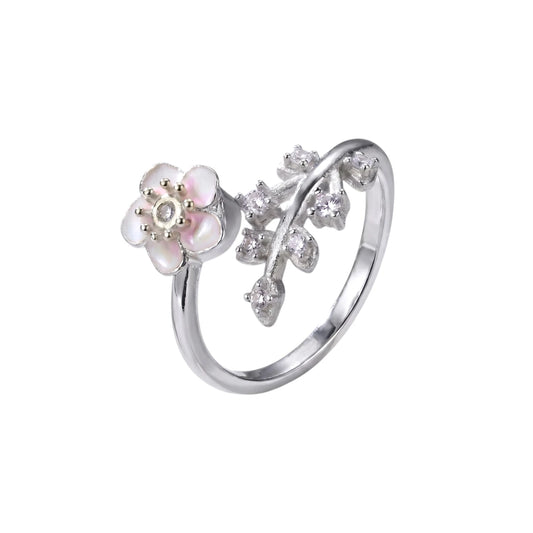 Blüten Zirkonia Anti-Stress-Ring – 925 Silber