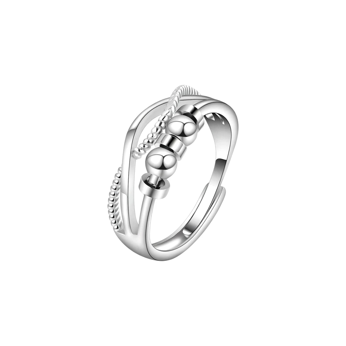 Doppelter Anti-Stress-Ring – 925 Silber