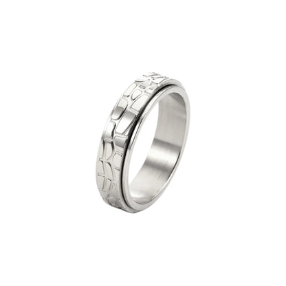 Steinstruktur Anti-Stress-Ring – Edelstahl