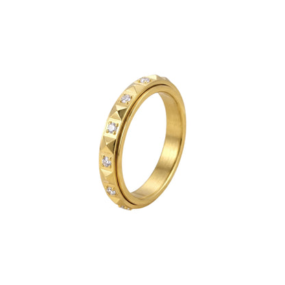 Pyramiden Zirkonia Anti-Stress-Ring – Edelstahl