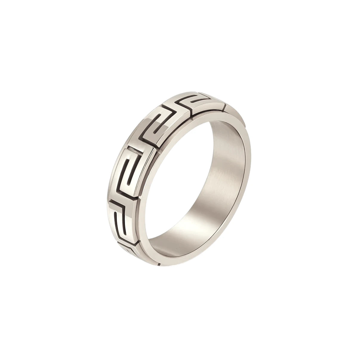 Mauer Muster Anti-Stress-Ring - Edelstahl