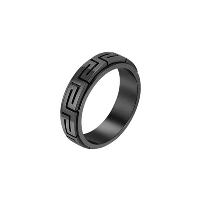 Mauer Muster Anti-Stress-Ring - Edelstahl