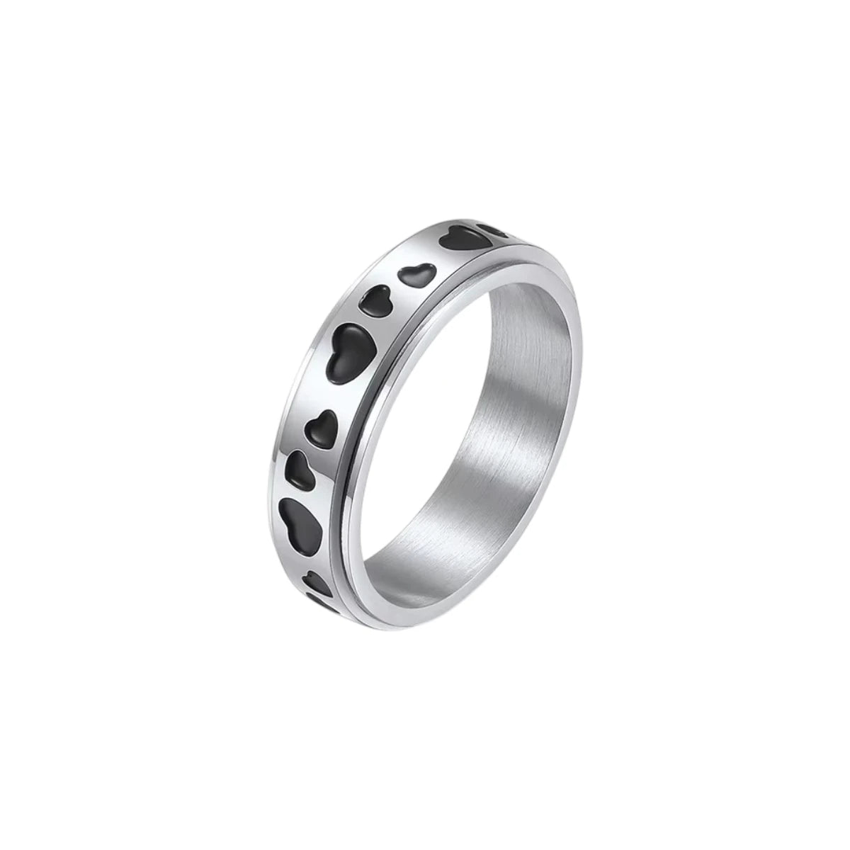 Herzen Anti-Stress-Ring - Edelstahl