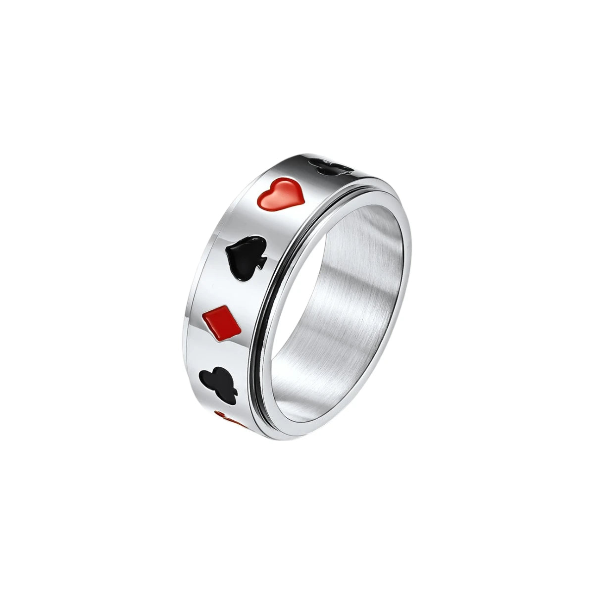 Spielkarten Anti-Stress-Ring - Edelstahl
