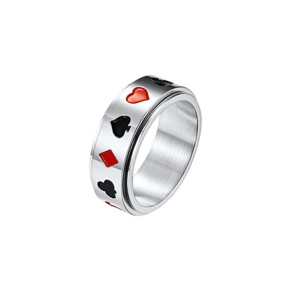 Spielkarten Anti-Stress-Ring - Edelstahl