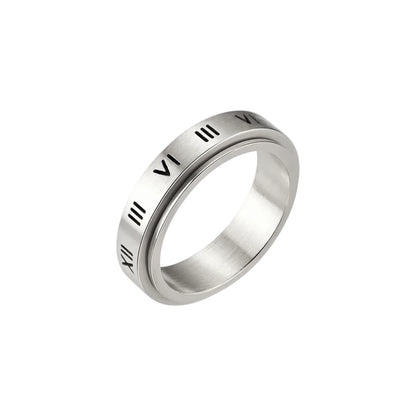 Römische Zeichen Anti-Stress-Ring - Edelstahl