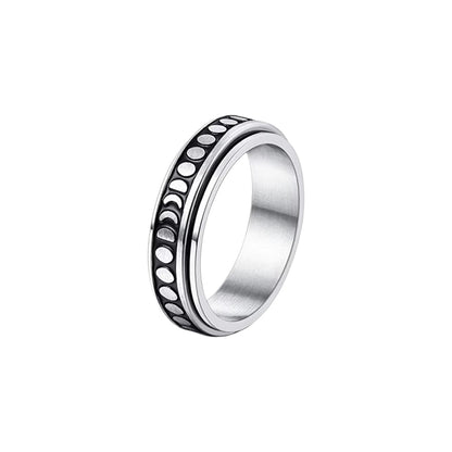 Vielring - Sonne & Mond Anti-Stress-Ring – Edelstahl - Silber / 49 | ø15.6