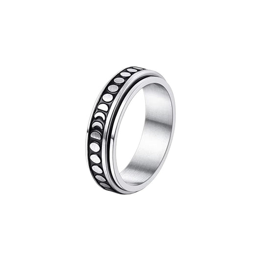 Vielring - Sonne & Mond Anti-Stress-Ring – Edelstahl - Silber / 49 | ø15.6