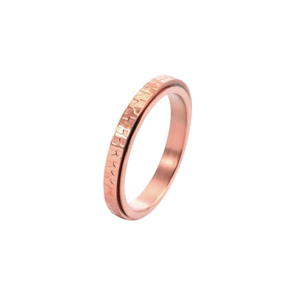 Vielring - Strukturierter Anti-Stress-Ring – Edelstahl - Roségold / 49 | ø15.6