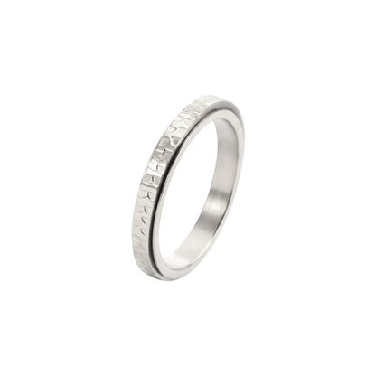 Vielring - Strukturierter Anti-Stress-Ring – Edelstahl - Silber / 49 | ø15.6