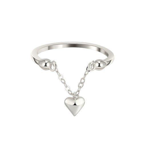 Vielring - Hängendes Herz Ring - 925 Silber - Silber
