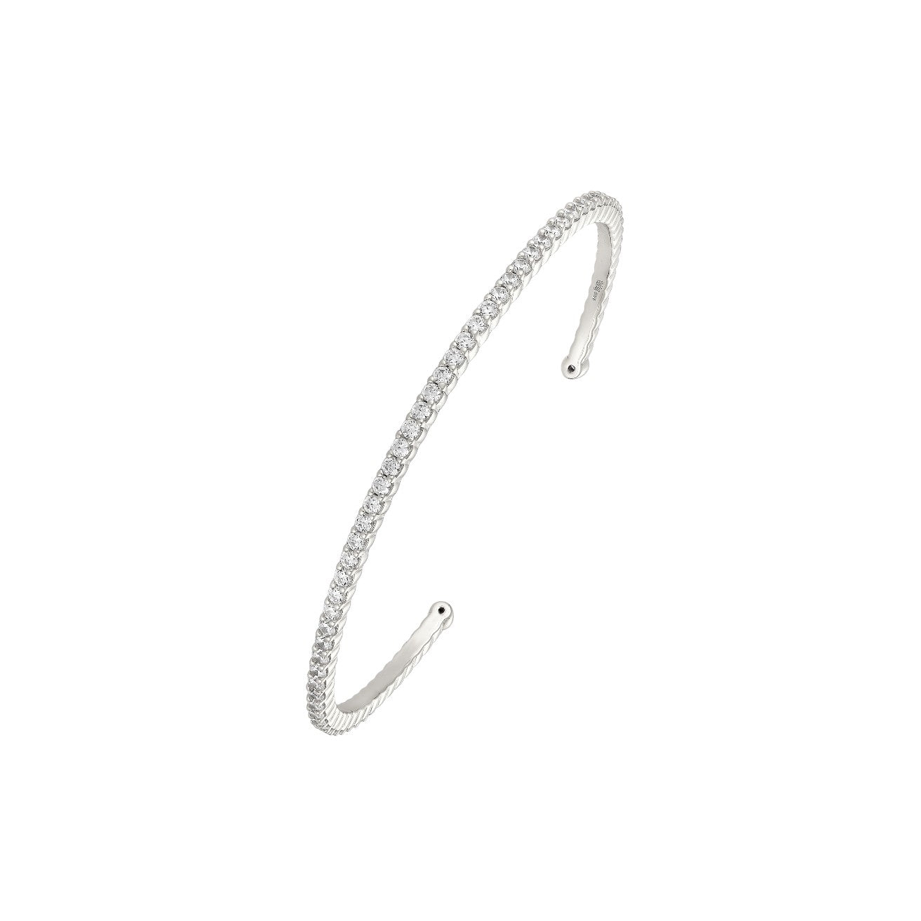 Vielring - Zirkonia Steinen Armreifen - 925 Silber - Silber