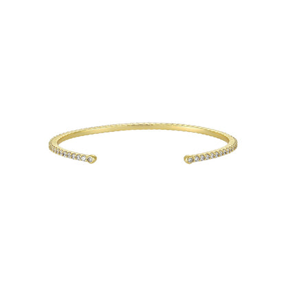 Vielring - Zirkonia Steinen Armreifen - 925 Silber - Gold