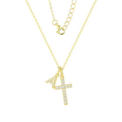 Square Zirconia Necklace - 925 Silver