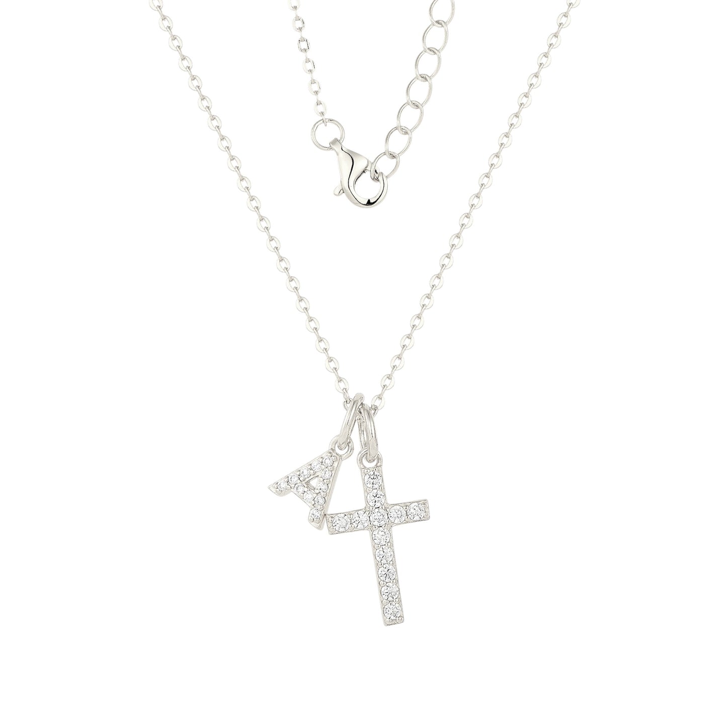 Square Zirconia Necklace - 925 Silver