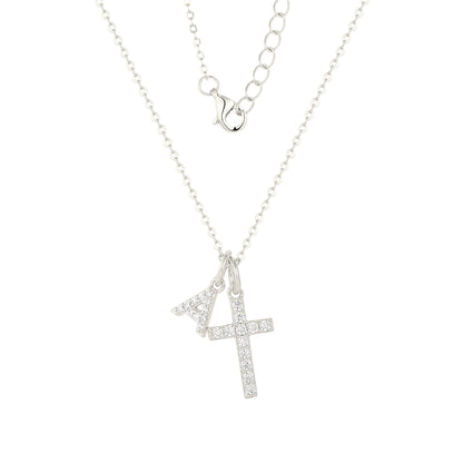 Square Zirconia Necklace - 925 Silver