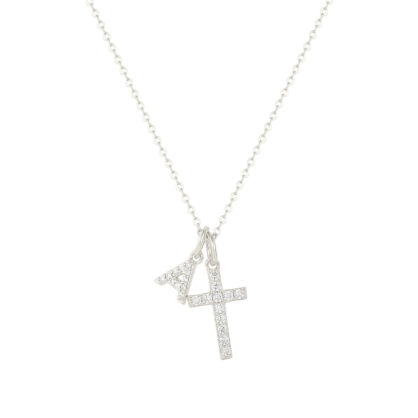 Square Zirconia Necklace - 925 Silver