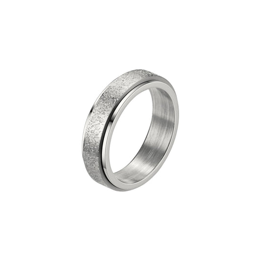 Vielring - Anti Stress Matt Ring • Drehbarer Ring • Anxiety Ring - Silber / 16 mm - US 6