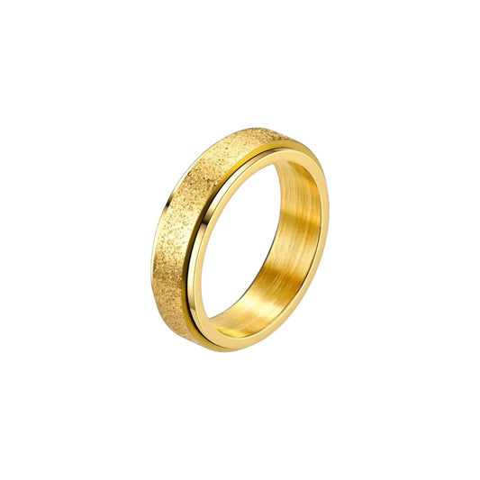 Vielring - Anti Stress Matt Ring • Drehbarer Ring • Anxiety Ring - Gold / 16 mm - US 6
