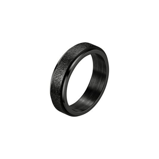 Vielring - Anti Stress Matt Ring • Drehbarer Ring • Anxiety Ring - Schwarz / 16 mm - US 6