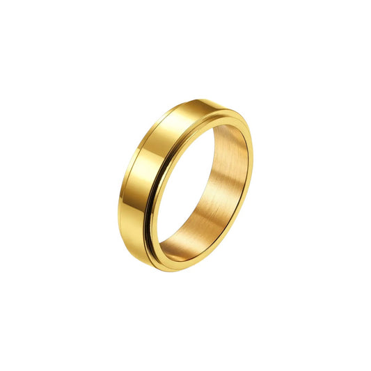 Vielring - Anti Stress Ring • Drehbarer Ring • Anxiety Ring - Gold / 16 mm - US 6