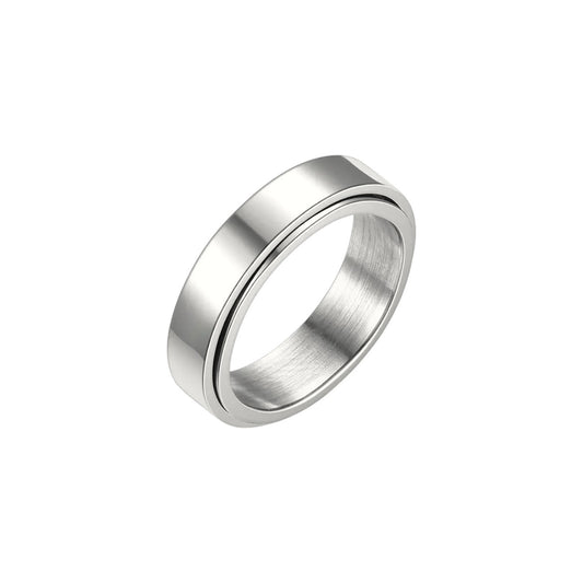 Vielring - Anti Stress Ring • Drehbarer Ring • Anxiety Ring - Silber / 16 mm - US 6