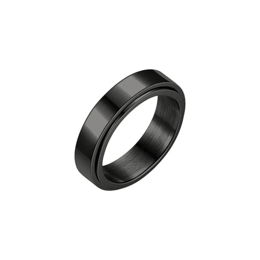 Vielring - Anti Stress Ring • Drehbarer Ring • Anxiety Ring - Schwarz / 16 mm - US 6