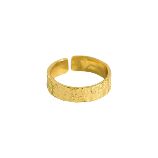 Vielring - Abstrakter Ring - 925 Sterling Silber Offener Ring - Gold