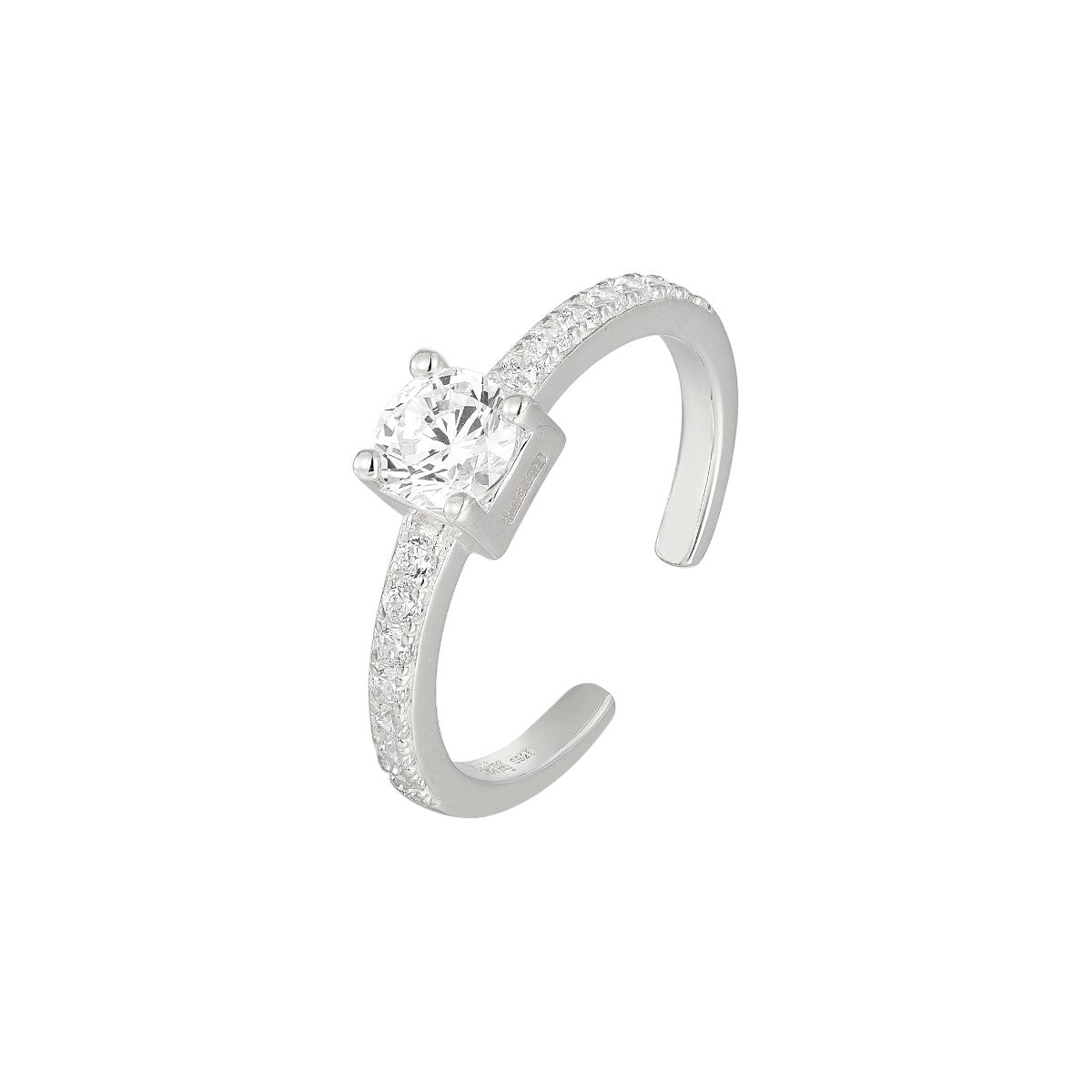 Vielring - Zirkonia Stein Ring - 925 Silber - Silber