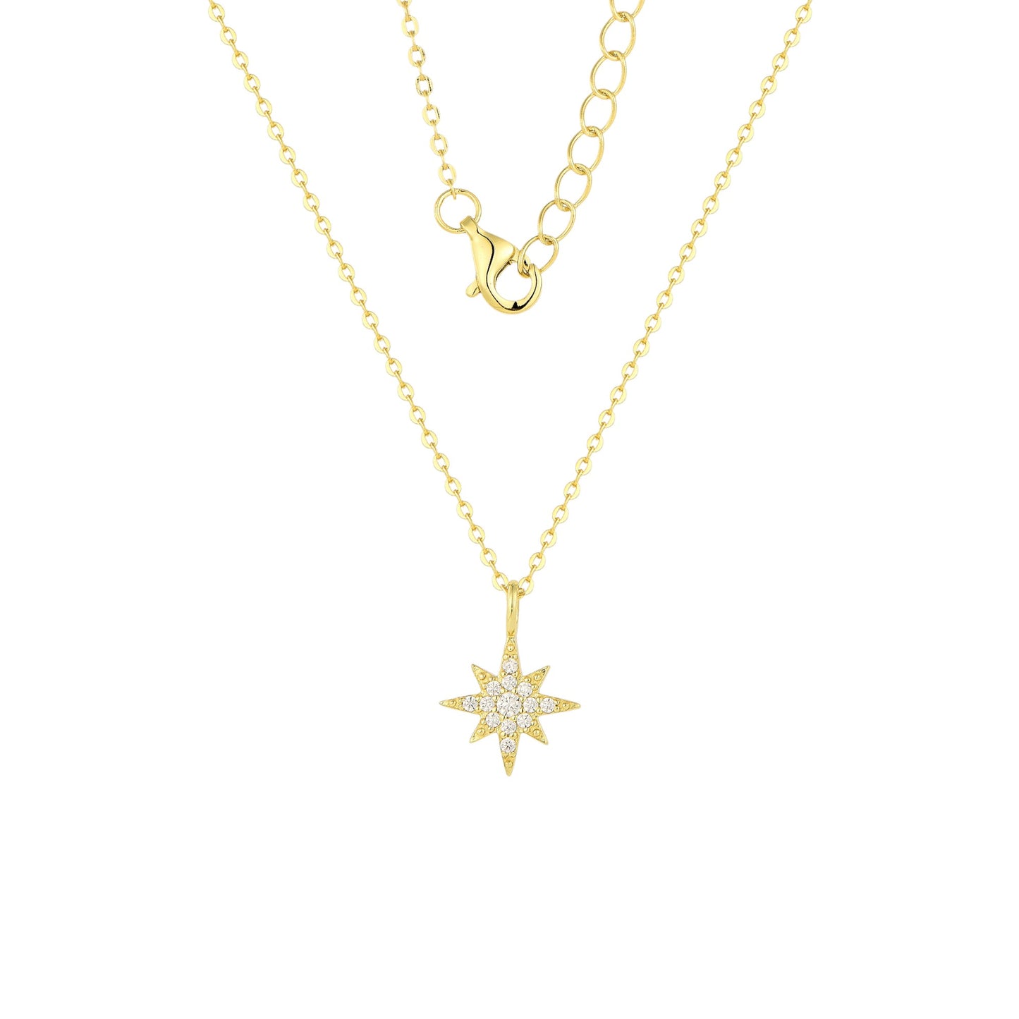 Square Zirconia Necklace - 925 Silver