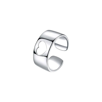 Herz Paar Ringe Silber 925 • Paar Ringe • Liebes Partner Ringe Vielring