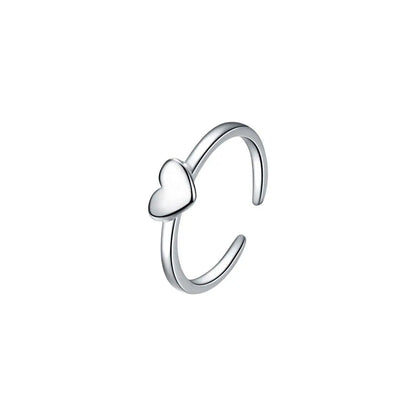Herz Paar Ringe Silber 925 • Paar Ringe • Liebes Partner Ringe Vielring