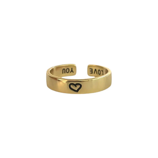 Silver 925 Love Ring 18K Gold Plated Vielring