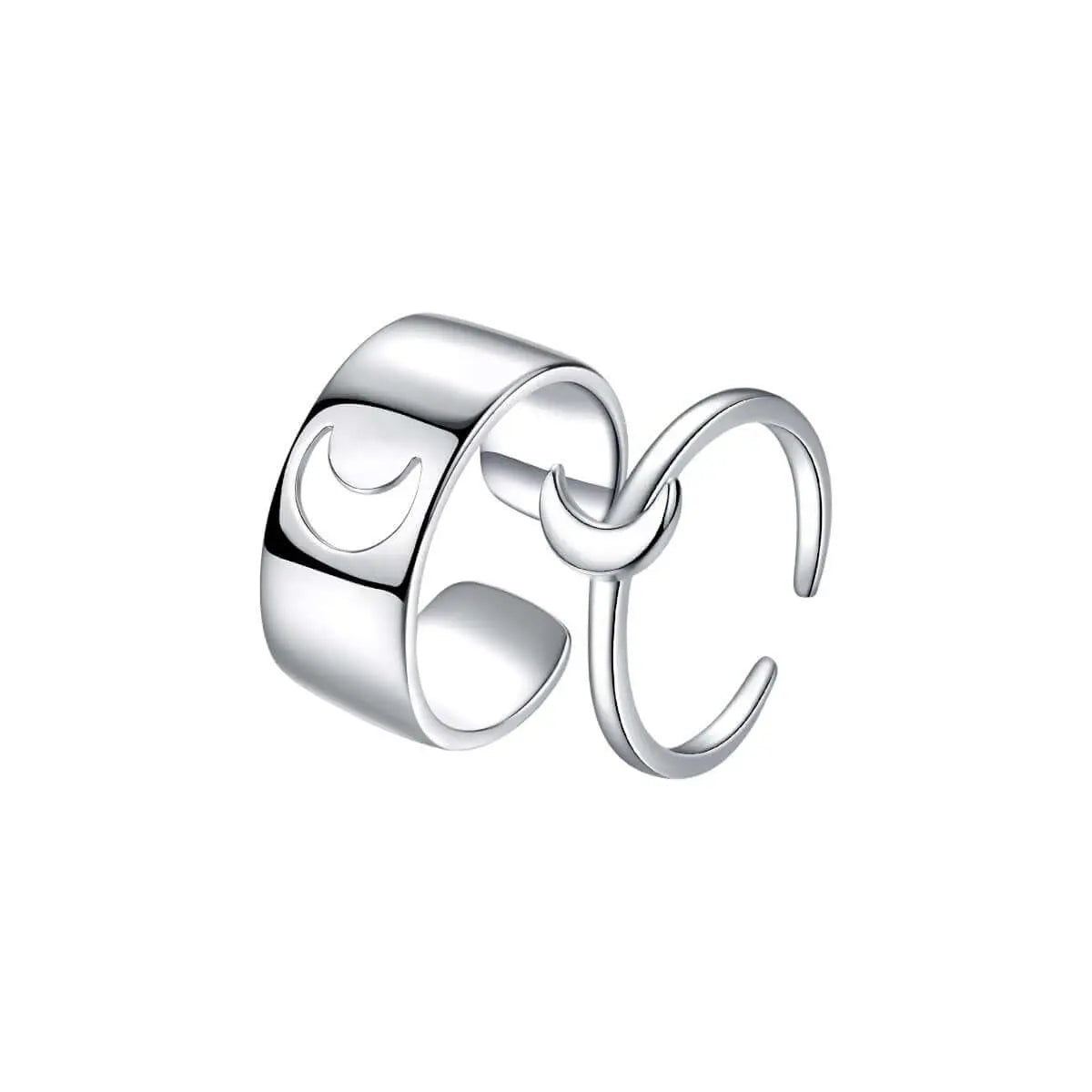 Mond Paar Ringe Silber 925 • Paar Ringe Vielring