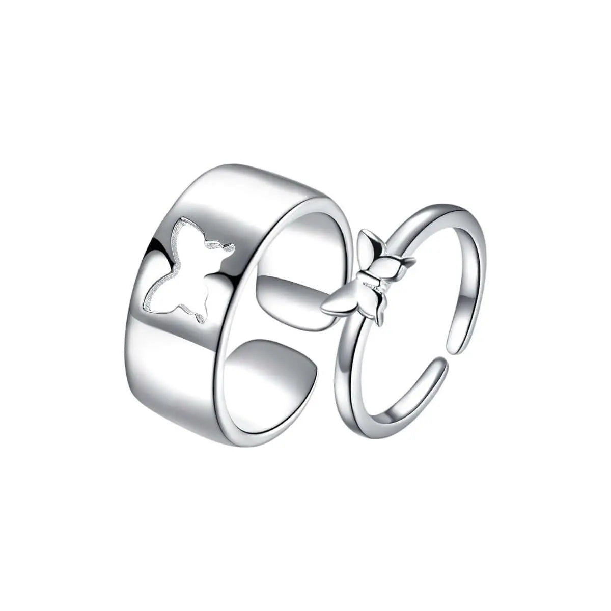 Schmetterling Paar Ringe • Jahrestag Ringe • Silber 925 Vielring