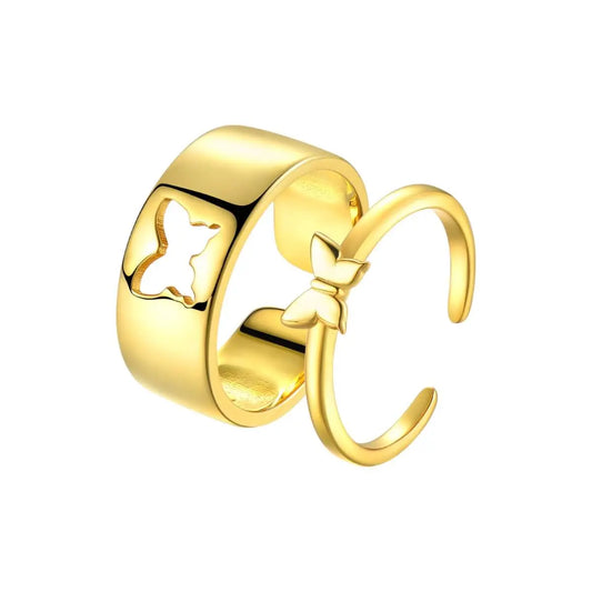 Schmetterling Paar Ringe • Jahrestag Ringe • Silber 925 Vielring