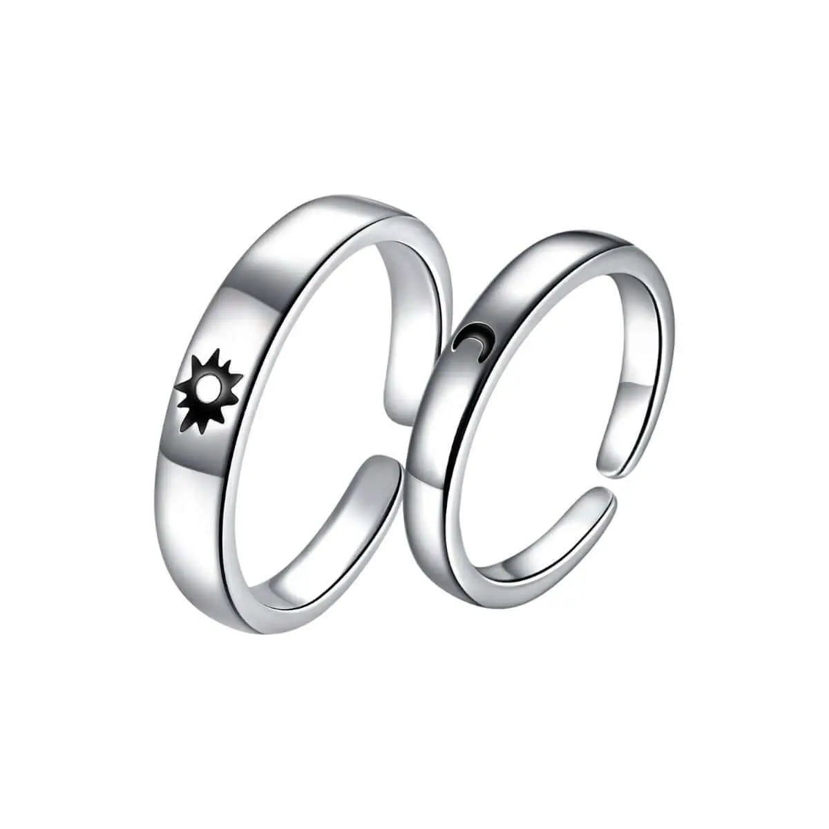 Sonne Mond Paar Ringe Silber 925 • Paar Ringe Vielring