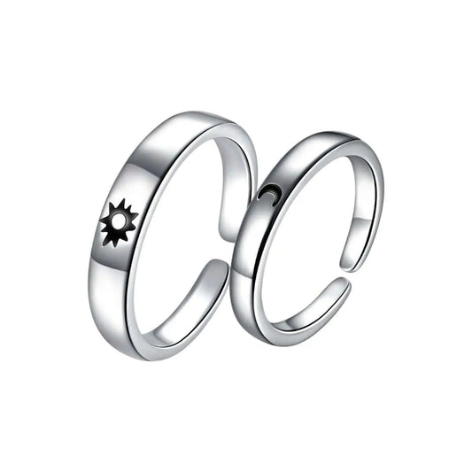 Sonne Mond Paar Ringe Silber 925 • Paar Ringe Vielring