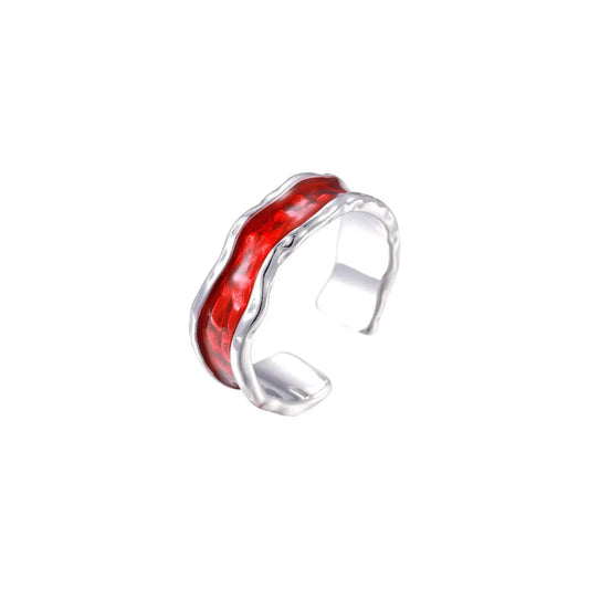 Vielring - Stein Ring - 925 Silber - Rot