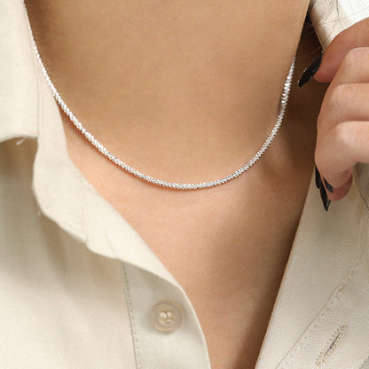Square Zirconia Necklace - 925 Silver