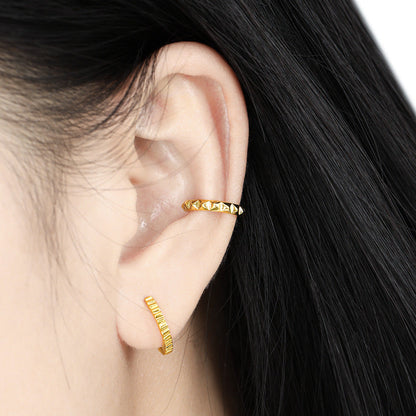 Hoop Ear Cuff 925 Sterling Silver - 0.6-0.9 mm thickness